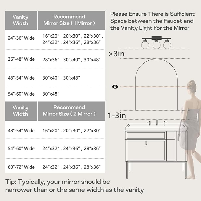 28" x 36" Black Arched Mirror, Large Arch Bathroom Wall Mirror, Metal Frame Arched Top Bathroom Vanity Mirror for Living Room, Bedroom, Entryway, Tempered Glass, Shatter Proof