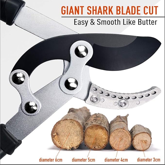 JARDINEER Garden Loppers Pruners Set, Include 30" Anvil Loppers for Tree Trimming Heavy Duty with 2" Cutting Capacity, Bypass Pruning Shear and Spare Loppers Blade