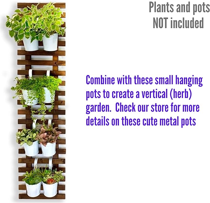 ShopLaLa Wall Planter - Hanging Wooden Wall Planter for Indoor Outdoor Plants, Vertical Garden, Plant Wall Mount Planter, Air Plant Succulent Holder for Flower Pot Display Hanger Frame 47.2" (120cm)