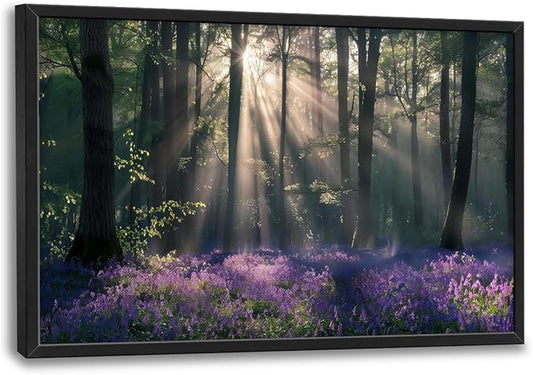 Lovira Lavender Forest Large Wall Art Purple Tree Floral Canvas Wall Decor Pictures Prints Painting Framed Modern Artwork for Living Room Bedroom Bathroom Kitchen Office 24"x36"