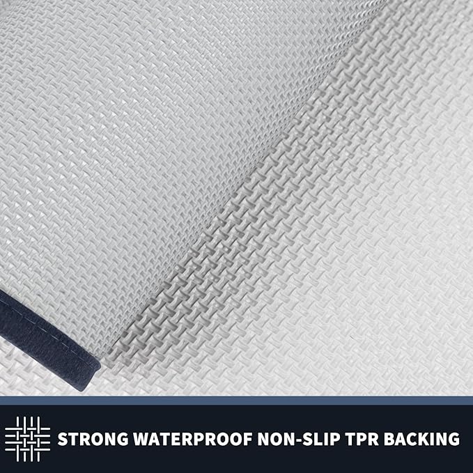 PURRUGS Dirt Trapping Door Mat 34" x 60", Non-Slip/Skid Machine Washable Entryway Rug, Shoes Scraper, Throw Rug, Super Absorbent Area Rug for Muddy Wet Shoes and Paws, Light Blue & Navy