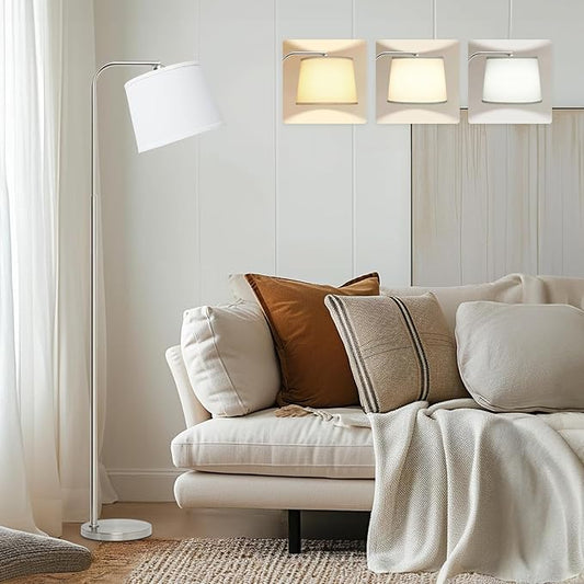 AKASUKI Floor Lamp for Living Room with 3 Color Temperatures, Foot Switch Standing Lamps for Living Room, Bedroom, Office, Arc Mordern Floor Lamp with 9W LED Bulb Included