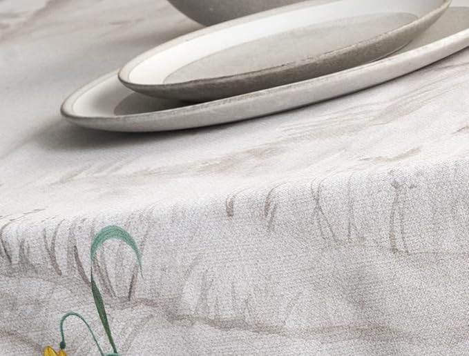 Maison d' Hermine Table Cloth Rectangle Table 100% Cotton 70 x 90 Inches Tablecloth Reusable Decorative for Dining Room, Farmhouse, Home, Party, Festive & Wedding Spring Summer - Basse Cour
