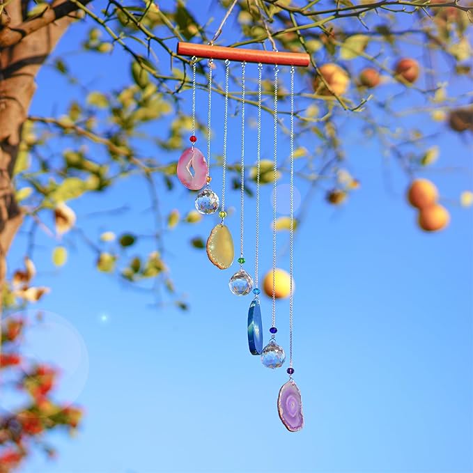 Agate Decor Crystal Prism Suncatcher Window Garden Hanging Sun Catchers Rainbow Maker Pendant