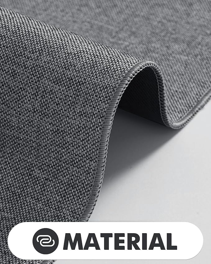 LUMI Indoor Door Mat 36"x56", Ultra Thin Low Profile Non-Slip Doormat for Home Entrance, Absorbent & Stain-Resistant Welcome Mats, Washable Entryway Mat for Front Door, Patio, Porch, Grey