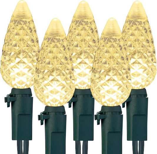 C6 LED Christmas String Lights, 33 Feet 100 LED Strawberry Lights Plug in, Waterproof Twinkle Fairy String Lights for Indoor Outdoor Holiday Garden Yard Party Tree Decoration (Warm White)