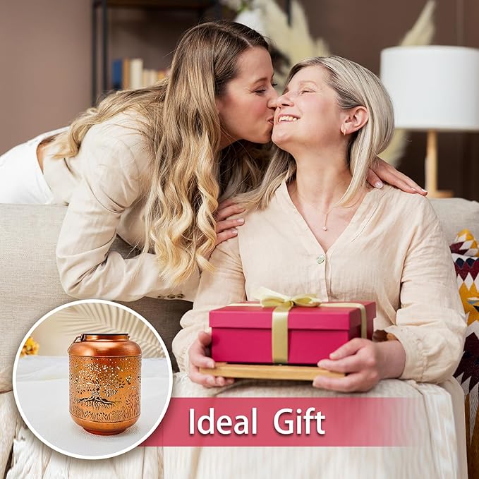 Tree of Life Solar Lanterns Outdoor Waterproof Hanging Solar Lights Big Tree Gifts for Women Men Metal Decorative LED Lanterns for Yard, Patio, Lawn, Tabletop, Pathway, Landscape, Garden Decor