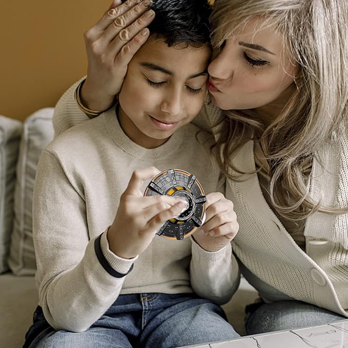 UFO Fidget Spinner Metal Toys for Kids Adults, Finger Hand Spinner, Cool Luminous Stainless Steel Fidgets Spinner, Desk Toy Spinning Top Stress Anxiety Releif Toy Focus Fingertip Gyro