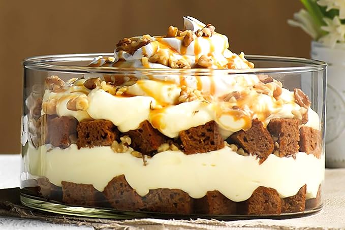 Large Glass Salad Bowl - Microwave & Dishwasher Safe - Centerpiece Serving Bowl - Mixing and Serving Dish - Clear Borosilicate Glass Fruit Bowl and Trifle Bowl, 100oz.