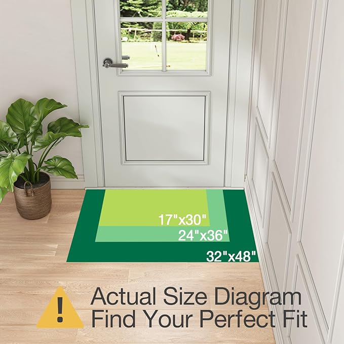 LUMI Indoor Door Mat 32"x48", Ultra Thin Low Profile Non-Slip Doormat for Home Entrance, Absorbent & Stain-Resistant Welcome Mats, Washable Entryway Mat for Front Door, Patio, Porch, Grey