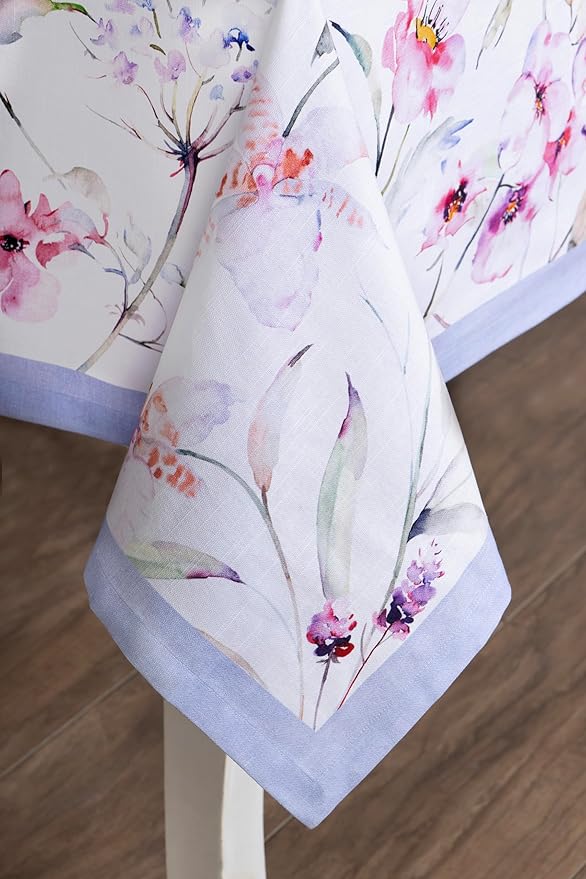 Maison d' Hermine Table Cloth Rectangle Table 100% Cotton 70 x 140 Inches Tablecloth Reusable Decorative for Dining Room, Farmhouse, Home, Party, Festive & Wedding Spring Summer - Summer Floral
