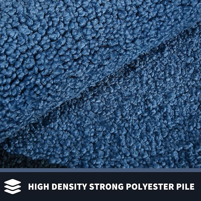 PURRUGS Dirt Trapping Door Mat 20" x 32", Non-Slip/Skid Machine Washable Entryway Rug, Shoes Scraper, Throw Rug, Super Absorbent Area Rug for Muddy Wet Shoes and Paws, Light Blue & Navy