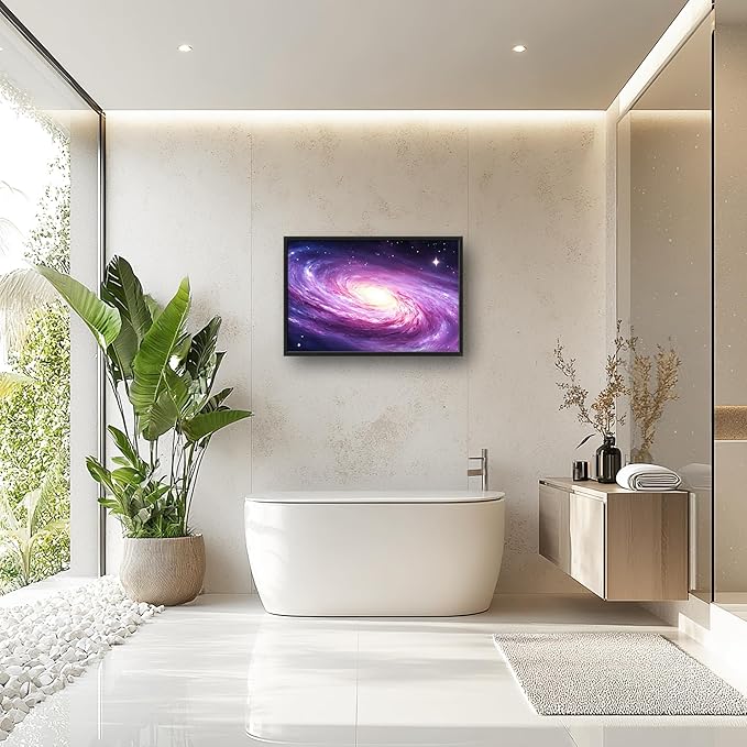 Lovira Outer Space Galaxy Large Wall Art Rustic Universe Starry Sky Canvas Wall Decor Pictures Prints Painting Framed Artwork for Living Room Bedroom Bathroom Kitchen Office 24"x36"