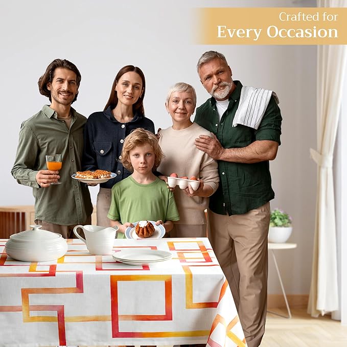 Maison d' Hermine Table Cloth Rectangle Table 100% Cotton 60 x 90 Inches Tablecloth Reusable Decorative for Dining Room, Farmhouse, Home, Party, Festive & Wedding Spring Summer - Summer Maze