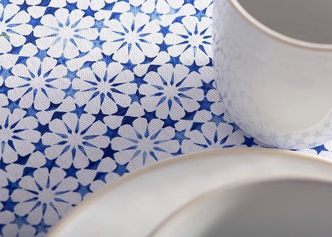 Maison d' Hermine Table Cloth Round Table 100% Cotton 63 Inches Tablecloth Reusable Decorative Everyday Use for Dining Room, Farmhouse, Home, Party, Festive & Wedding Spring Summer - Passiflora