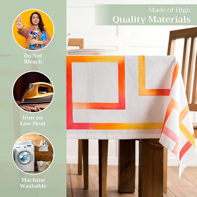 Maison d' Hermine Table Cloth Rectangle Table 100% Cotton 60 x 90 Inches Tablecloth Reusable Decorative for Dining Room, Farmhouse, Home, Party, Festive & Wedding Spring Summer - Summer Maze