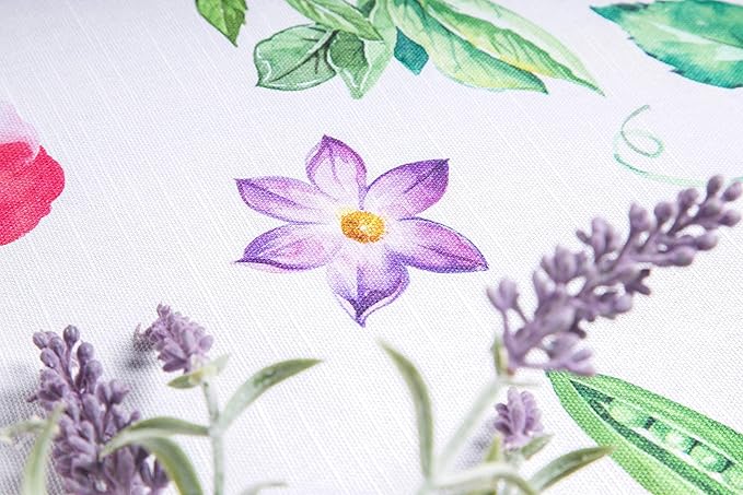 Maison d' Hermine Table Cloth Rectangle Table 100% Cotton 60 x 90 Inches Tablecloth Reusable Decorative Everyday Use for Dining Room, Farmhouse, Home, Party, Festive & Wedding Spring Summer - Giverny