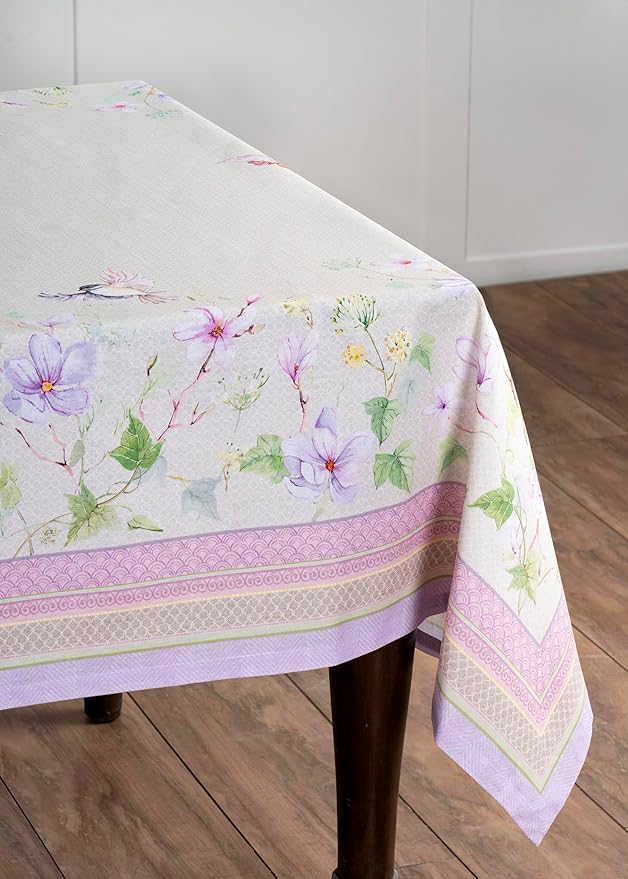 Maison d' Hermine Table Cloth Rectangle Table 100% Cotton 60 x 90 Inches Tablecloth Reusable Decorative for Dining Room, Farmhouse, Home, Party, Festive & Wedding Spring Summer - Magnolia Mornings