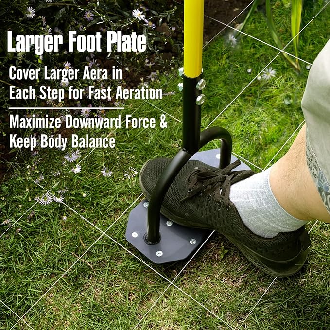 Jardineer Lawn Aerator Spike Aerating Tool, Updated 36" Taller Manual Grass Aerator Tool with 12 Stainless Spikes, Yard Aerator Tool for Compact Soil