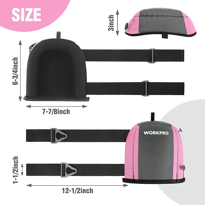 WORKPRO Garden Knee Pads For Unisex-Adult, Flooring Kneepads with Foam Padding, Comfortable Kneeling Cushion for Gardening, House Cleaning, Construction Work, 7.87"*6.75"*3"