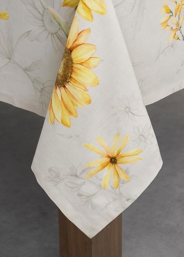 Maison d' Hermine Table Cloth Rectangle Table 100% Cotton 70 x 108 Inches Tablecloth Reusable Decorative Everyday Use for Dining Room, Farmhouse, Home, Party, Festive & Wedding Spring Summer - Candice