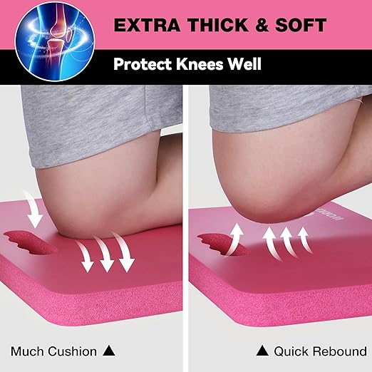 WORKPRO Extra Thick Kneeling Pad, Soft Foam Cushioning for Knee, Large Foam Kneeler Mat for Gardening, Bathing Baby, Workout Supplies, 17.5 x 11 x 1.5 in, Pink