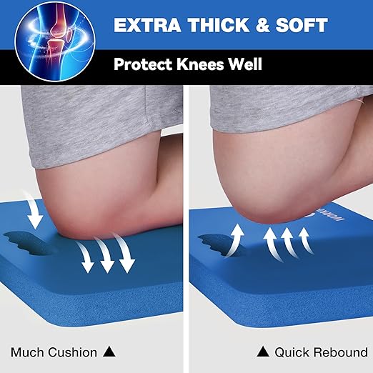 WORKPRO Extra Thick Kneeling Pad, 2-Pack, Soft Foam Cushioning for Knee, Large Foam Kneeler Mat for Gardening, Bathing Baby, Workout Supplies, 17.5 x 11 x 1.5 in, Blue