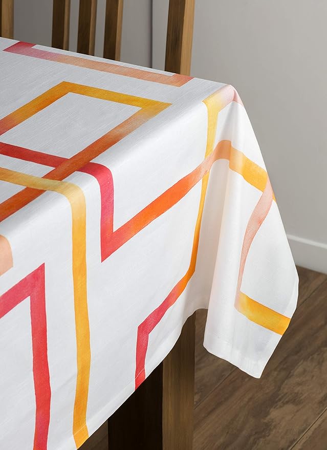Maison d' Hermine Table Cloth Rectangle Table 100% Cotton 54 x 72 Inches Tablecloth Reusable Decorative for Dining Room, Farmhouse, Home, Party, Festive & Wedding Spring Summer - Summer Maze