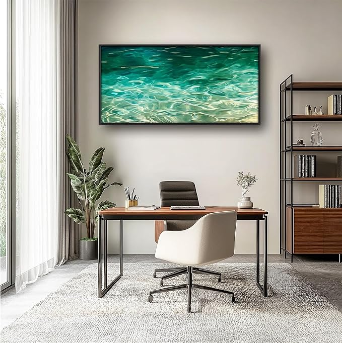 Lovira Green Water Wave Large Wall Art Spring Nature Landscape Scenery Canvas Wall Decor Pictures Prints Painting Framed Artwork Home Decorations for Living Room Bedroom Bathroom Office 30"x60"