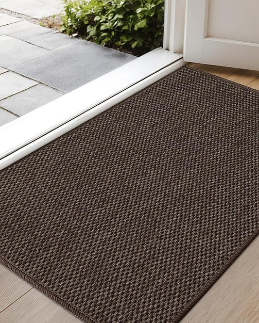 Color&Geometry Door Mat 22.6" x31.5, Front Door Mat Indoor Rugs for Entryway, Non Slip Washable Low-Profile Inside Doormat, Entry Mat Entry Rug Door Mats Indoor Entrance, Brown (Rolled-up NO Creases)