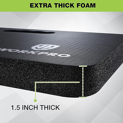 WORKPRO Extra Thick Kneeling Pad, 2-Pack, Soft Foam Cushioning for Knee, Large Foam Kneeler Mat for Gardening, Bathing Baby, Workout Supplies, 17.5 x 11 x 1.5 in, Black