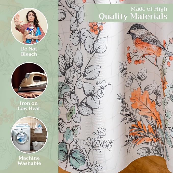 Maison d' Hermine Table Cloth Round Table 100% Cotton 63 Inches Fall Tablecloth Reusable Everyday Use for Thanksgiving Christmas Decorations Dining Farmhouse Party (Whitish Shabby Chique)