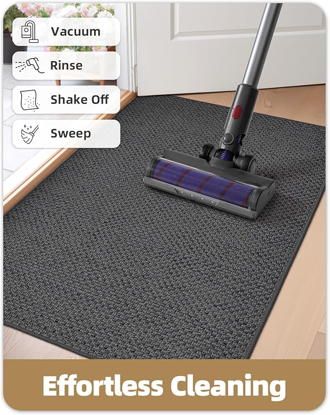 Color&Geometry Door Mat 36"x56", Front Door Mat Indoor Rugs for Entryway, Non Slip Washable Low-Profile Inside Doormat, Entry Mat Entry Rug Door Mats Indoor Entrance, Grey (Rolled-up NO Creases)