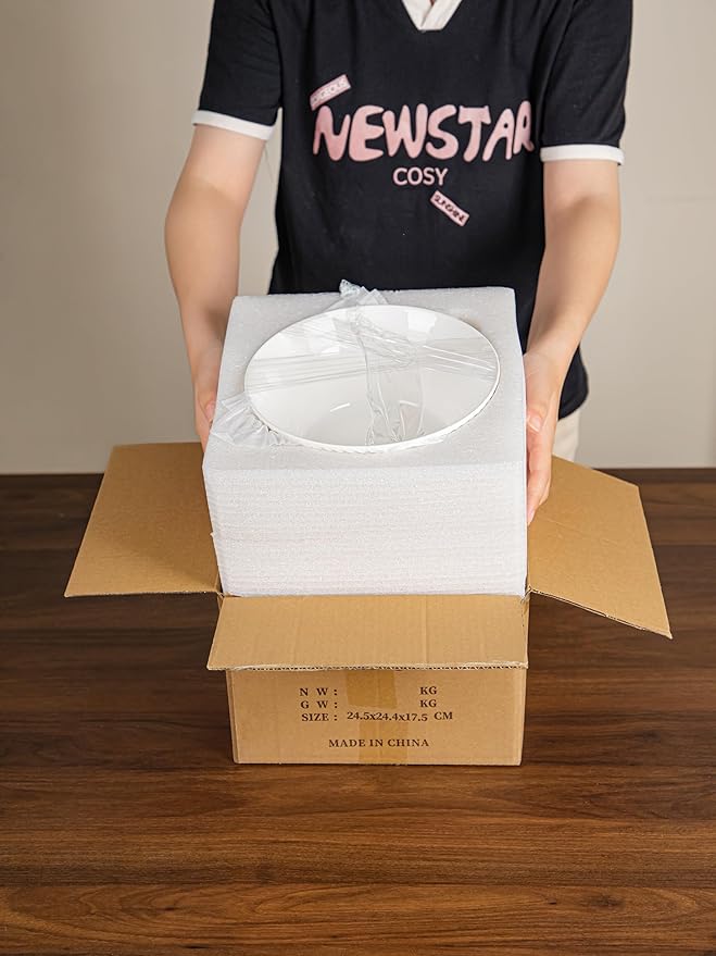 Yeacccng Deep Soup Bowls Set of 4, 58oz Large Cereal Bowls, Large Soup Bowl for Kitchen, 8.2 Inch Embossment Decorative Bowls, Dishwasher & Microwave Safe, Scratch-Resistant, Lead-Free, Easy Clean