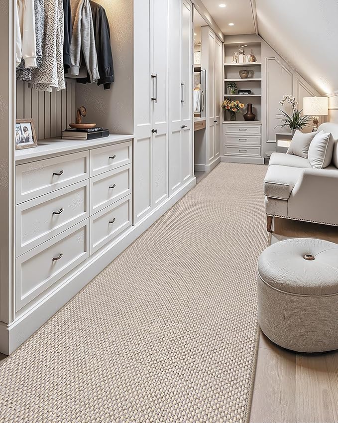 Color&Geometry Front Door Mat Indoor 26"x95", Ultra Non Slip Rubber Backed Dirt Trapper, Low Profile Thin washable, Easy Clean Entry Entryway Rug Door Mat Indoor Entrance, Khaki (Rolled-up NO Creases)