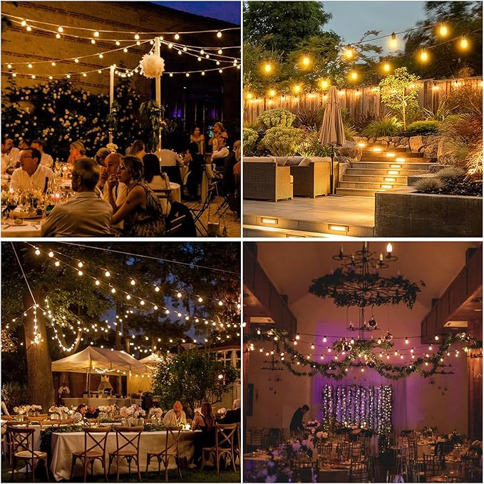 208FT(196+12) Solar String Lights Outdoor Waterproof, Solar Powered Patio Light with 60+3 Dimmable S14 Edison Bulbs Shatterproof & Remote Control, Solar String Lights for Outside Garden Backyard