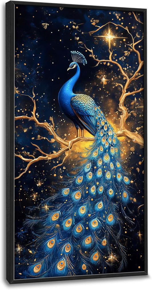 Lovira Peacock Large Wall Art Tree Canvas Wall Decor Pictures Prints Painting Framed Modern Vertical Artwork for Living Room Bedroom Bathroom Office 30"x60"