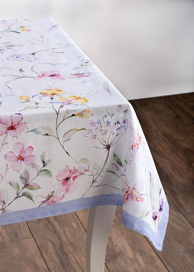 Maison d' Hermine Table Cloth Rectangle Table 100% Cotton 70 x 140 Inches Tablecloth Reusable Decorative for Dining Room, Farmhouse, Home, Party, Festive & Wedding Spring Summer - Summer Floral
