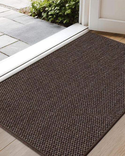 Color&Geometry Door Mat 24"x36", Front Door Mat Indoor Rugs for Entryway, Non Slip Washable Low-Profile Inside Doormat, Entry Mat Entry Rug Door Mats Indoor Entrance, Brown (Rolled-up NO Creases)