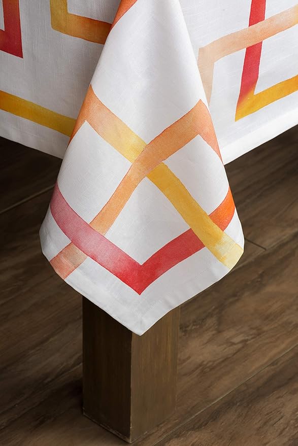 Maison d' Hermine Table Cloth Rectangle Table 100% Cotton 54 x 72 Inches Tablecloth Reusable Decorative for Dining Room, Farmhouse, Home, Party, Festive & Wedding Spring Summer - Summer Maze