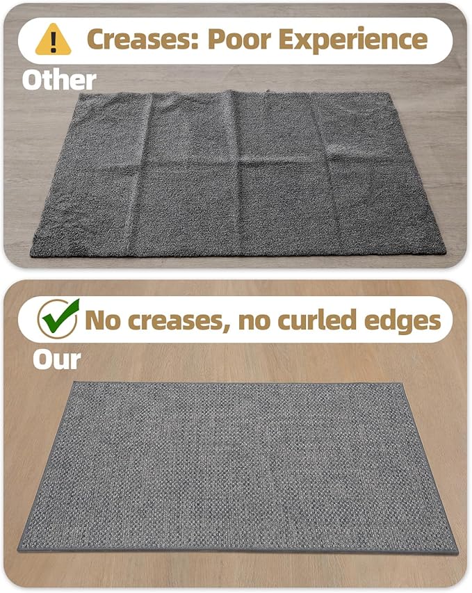 Color&Geometry Front Door Mat Indoor 17"x29", Rugs for Entryway, Non Slip Washable Low-Profile Inside, Entry Mat Entry Rug Door Mat Indoor Entrance, Light Grey (Rolled-up NO Creases)