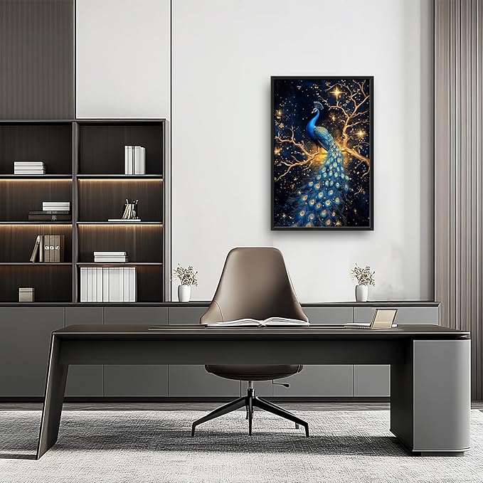 Lovira Peacock Large Wall Art Tree Canvas Wall Decor Pictures Prints Painting Framed Modern Vertical Artwork for Living Room Bedroom Bathroom Office 24"x36"