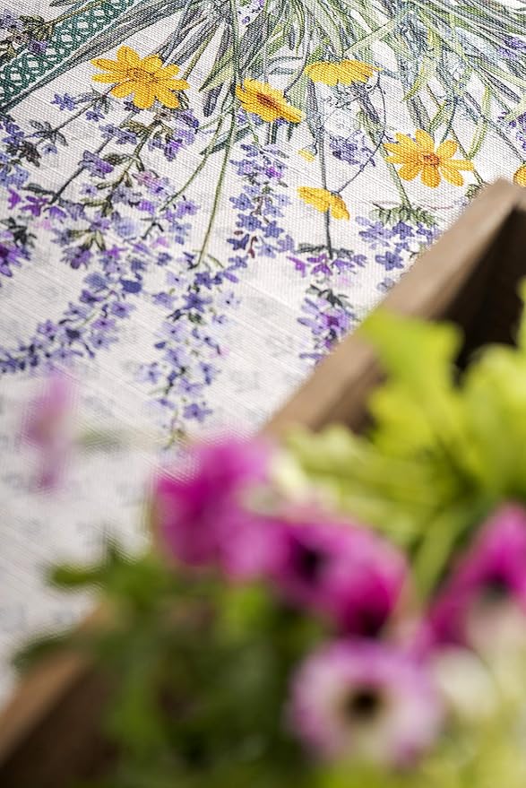 Maison d' Hermine Table Cloth Rectangle Table 100% Cotton 60 x 108 Inches Tablecloth Reusable Decorative for Dining Room, Farmhouse, Home, Party, Festive & Wedding Spring Summer - Fanny Lavender