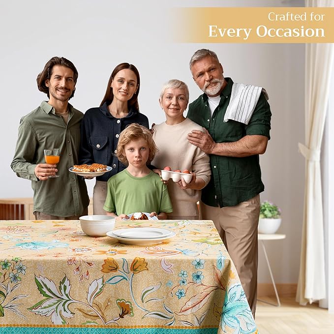 Maison d' Hermine Table Cloth Rectangle Table 100% Cotton 70 x 108 Inches Tablecloth Reusable for Dining Room, Farmhouse, Home, Party, Festive & Wedding Spring Summer - Luxury Loft – Peach