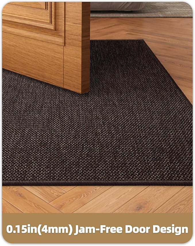 Color&Geometry Door Mat 24"x36", Front Door Mat Indoor Rugs for Entryway, Non Slip Washable Low-Profile Inside Doormat, Entry Mat Entry Rug Door Mats Indoor Entrance, Brown (Rolled-up NO Creases)