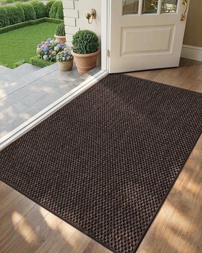 Color&Geometry Door Mat 36"x56", Front Door Mat Indoor Rugs for Entryway, Non Slip Washable Low-Profile Inside Doormat, Entry Mat Entry Rug Door Mats Indoor Entrance, Brown (Rolled-up NO Creases)