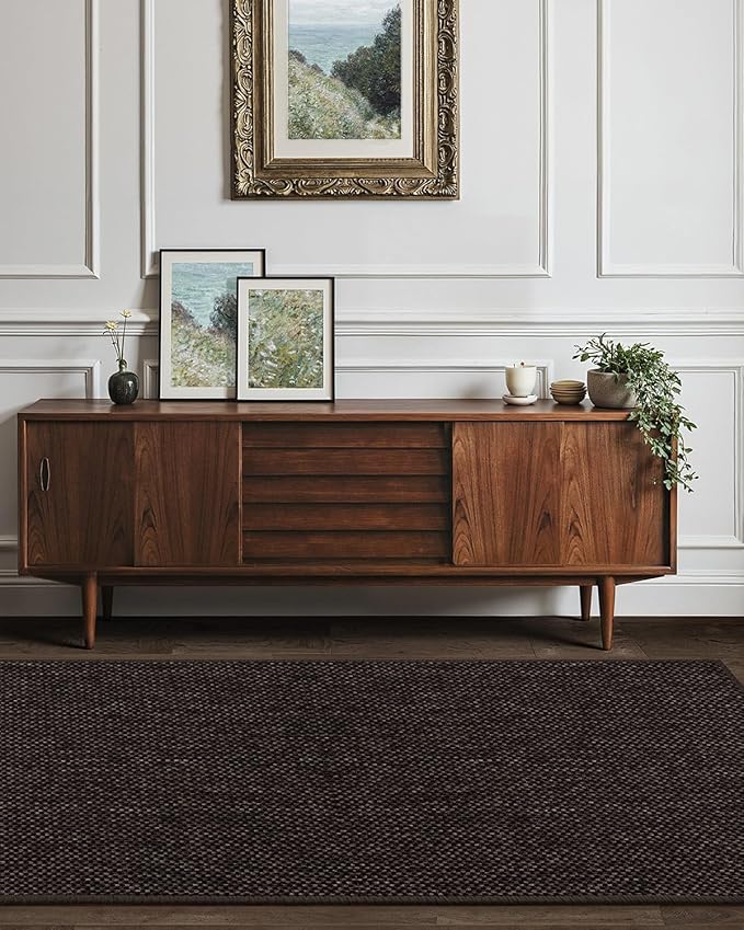 Color&Geometry Door Mat 3'x8' Runner Rug with Rubber Backing, Non Slip Washable Hallway Rug, Carpet Runners for Hallway Living Room Bedroom, Brown (Rolled-up NO Creases)