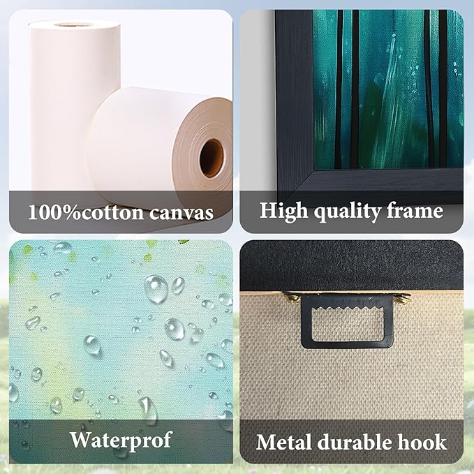 Lovira Green Forest Tree Large Wall Art Nature Landscape Canvas Wall Decor Pictures Prints Painting Framed Modern Artwork for Living Room Bedroom Bathroom Office 24"x36"