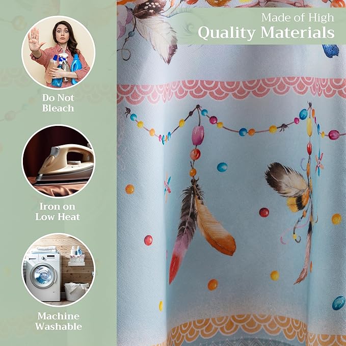 Maison d' Hermine Table Cloth Round Table 100% Cotton 63 Inches Tablecloth Reusable Decorative Everyday Use for Dining Room, Farmhouse, Home, Party, Festive & Wedding Spring Summer - Ibiza