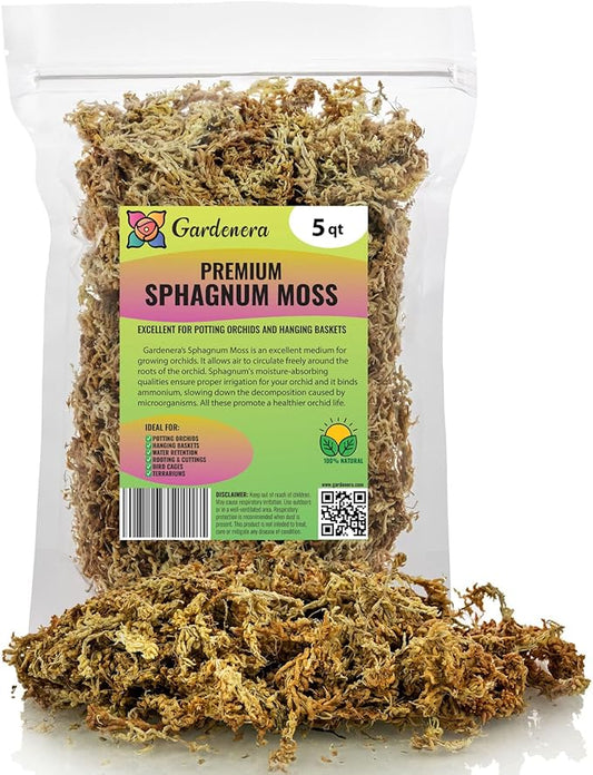 Premium New Zealand Sphagnum Moss - Organic Hand Mixed Long Fibered Sphagnum Moss Orchid - 5 Quart